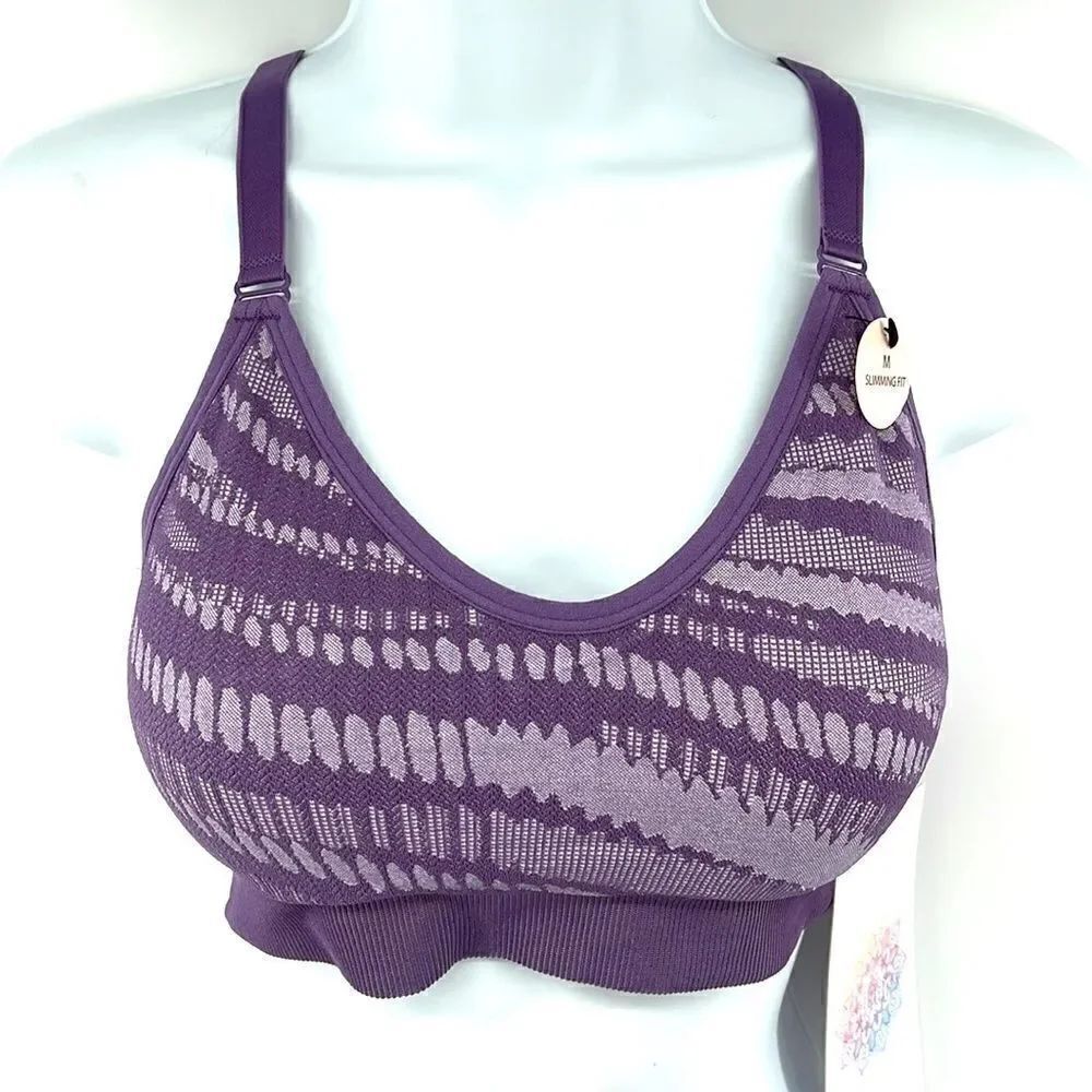 Bella Movement purple lilac lavender sports bra slimming fit NEW NWT small soft